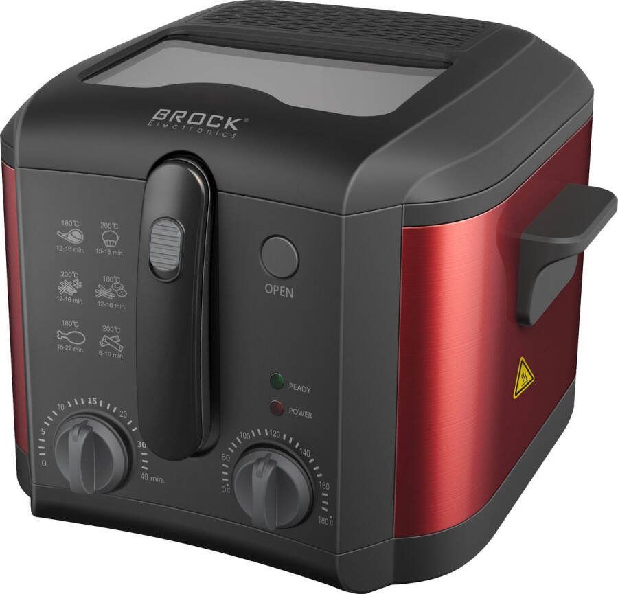 Brock Electronics DF 2501 RD friteuse Enkel 2 5 l Vrijstaand 1600 W Frituurpan Zwart