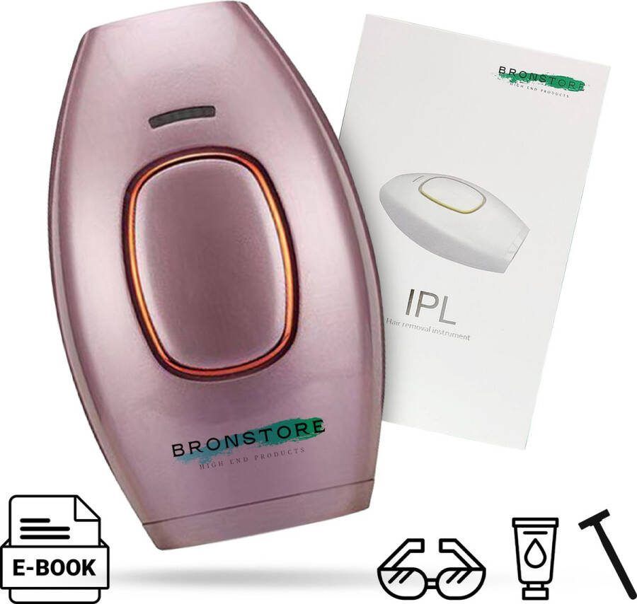 BronStore Laser Ontharingsapparaat IPL Ontharing Apparaat Epileerapparaat Dames Inclusief Lotion Beschermbril Scheermes & Satijnen Opberghoes