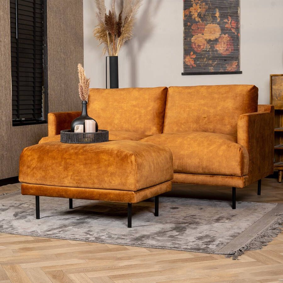 Bronx71 Hocker Denver velvet antraciet.