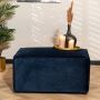 Bronx71 ® Hocker Memphis velvet blauw - Thumbnail 1