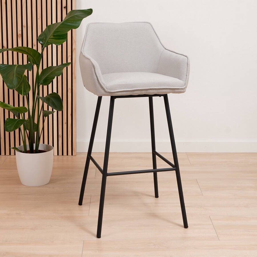 Bronx71 Scandinavische barkruk Andor gerecyclede stof grijs 65-78 cm.