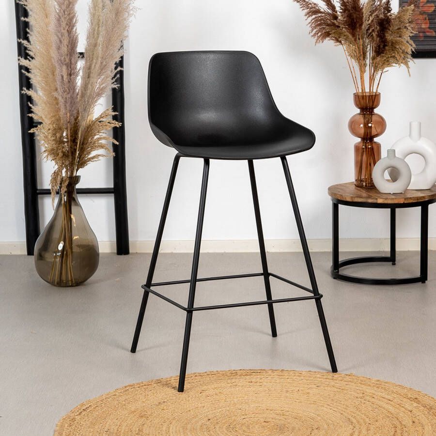 Bronx71 Scandinavische barkruk Dani zwart 65 cm.