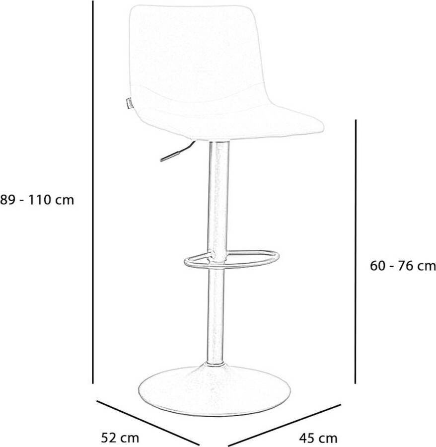 Bronx71 Scandinavische barkruk Eva draaibaar gerecyclede stof taupe 60-76 cm.