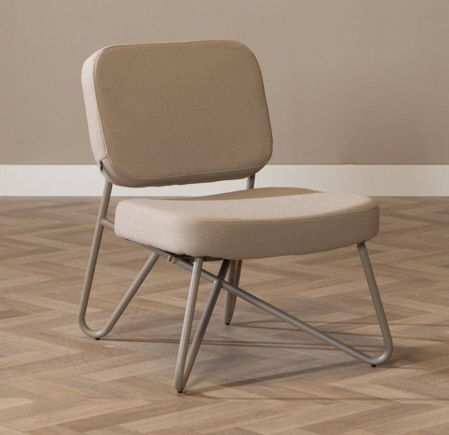 Bronx71 Scandinavische fauteuil Viggo taupe gerecyclede stof