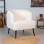 Bronx71 ® Teddy bouclé fauteuil Nora wit - Thumbnail 1