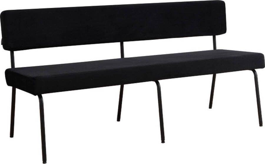 Bronx71 Velvet eetkamerbank Espen zwart 160 cm.