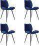 Bronx71 ® Velvet eetkamerstoel Toby donkerblauw Eetkamerstoelen set van 4 - Thumbnail 1