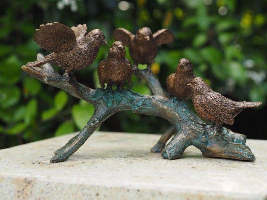 Bronzartes Tuinbeeld brons beeld Vogels op tak