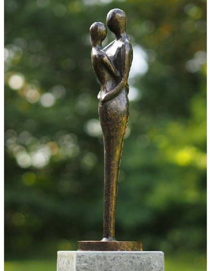 Bronzartes Tuinbeeld bronzen beeld Liefdespaar 43 cm hoog