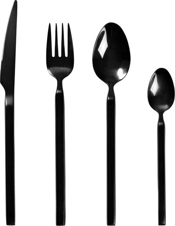 Broste Copenhagen Bestekset 'Tvis' (Set van 16 Zwart)