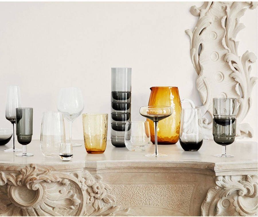 Broste Copenhagen Bubble serie glazen karaf met deksel S mond geblazen 15 CL