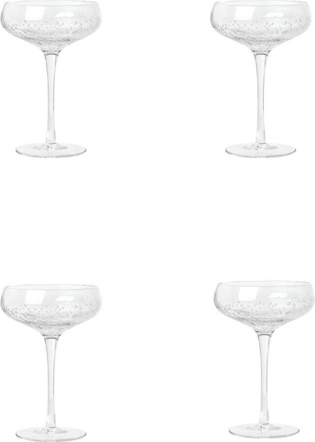 Broste Copenhagen Bubble serie set van 4 cocktail glazen mond geblazen 20 CL