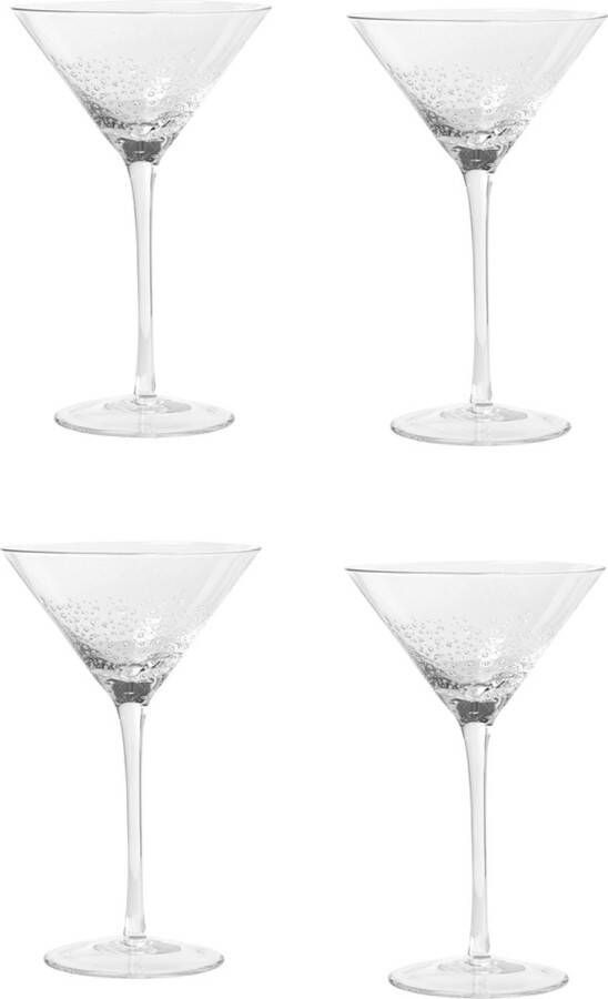 Broste Copenhagen Bubble serie set van 4 Martini glazen mond geblazen 20 CL