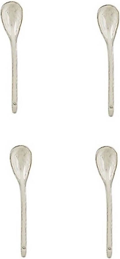 Broste Copenhagen by Cactula Broste Copenhagen Nordic Sand servies set van 4 aardewerk theelepels Teaspoon 16 x 2.7 cm