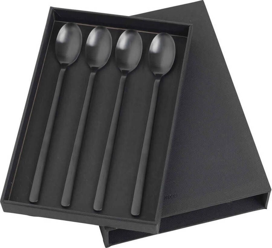 Broste Copenhagen Dessertlepels &apos;Hune&apos; Set van 4 Black