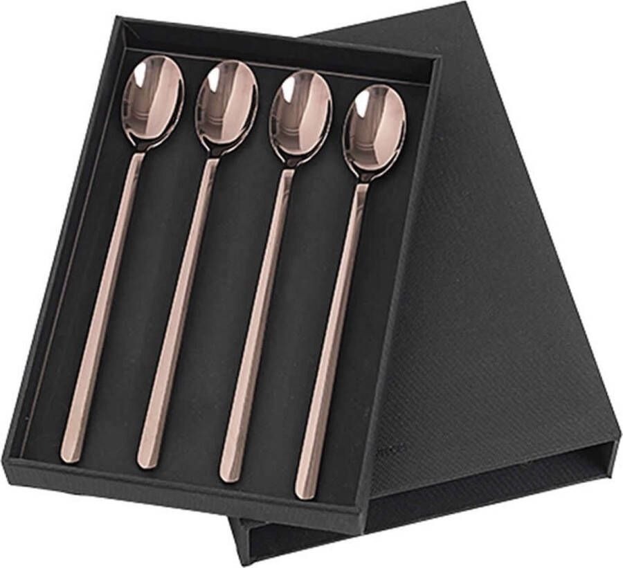 Broste Copenhagen Dessertlepels &apos;Hune&apos; Set van 4 Espresso