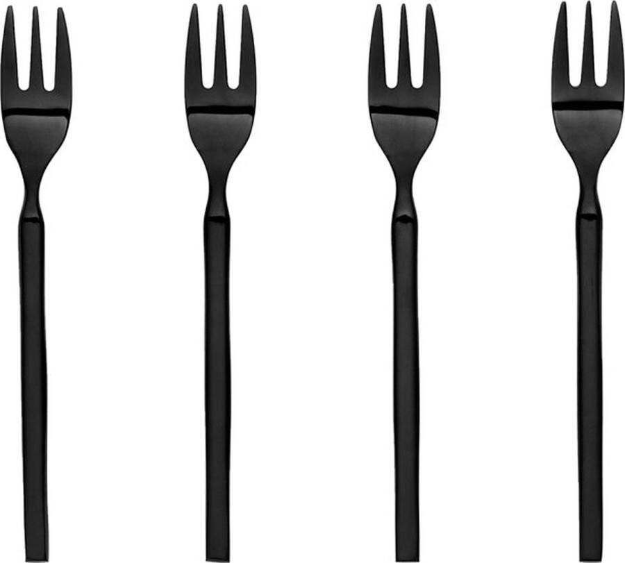 Broste Copenhagen Gebaksvorkjes 'Tvis' (Set van 4 Zwart)