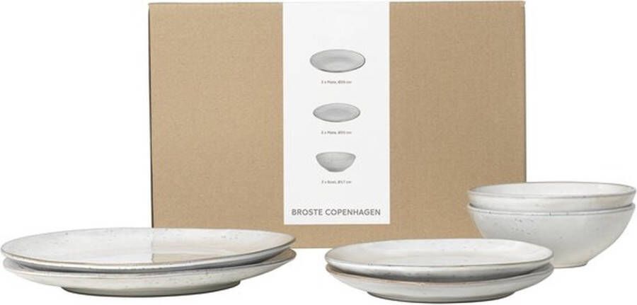 Broste Copenhagen Nordic Sand diner box voor 2 personen 2 x dinerbord 2 kommen 2 ontbijtborden