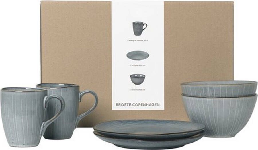 Broste Copenhagen Nordic Sea ontbijt box voor 2 personen 2 bekers 2 ontbijtborden 2 kommen