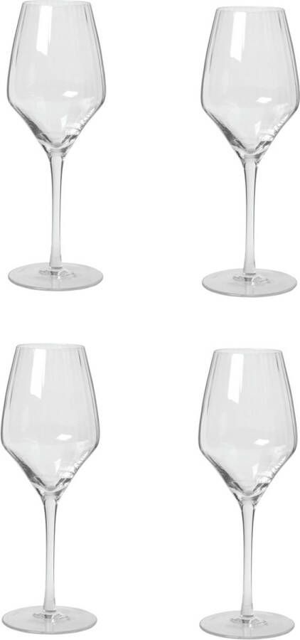 Broste Copenhagen Sandvig collectie set van 4 witte wijn glazen mond geblazen 45 CL