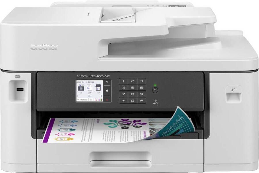 Brother MFCJ5340DWE Multifunctionele inkjetprinter (kleur) A4 Printen scannen kopiëren faxen ADF Duplex LAN USB