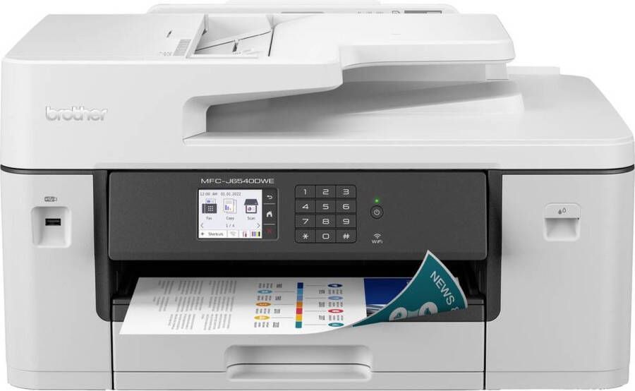 Brother MFCJ6540DWE Multifunctionele inkjetprinter (kleur) A3 Printen scannen kopiëren faxen ADF Duplex LAN USB