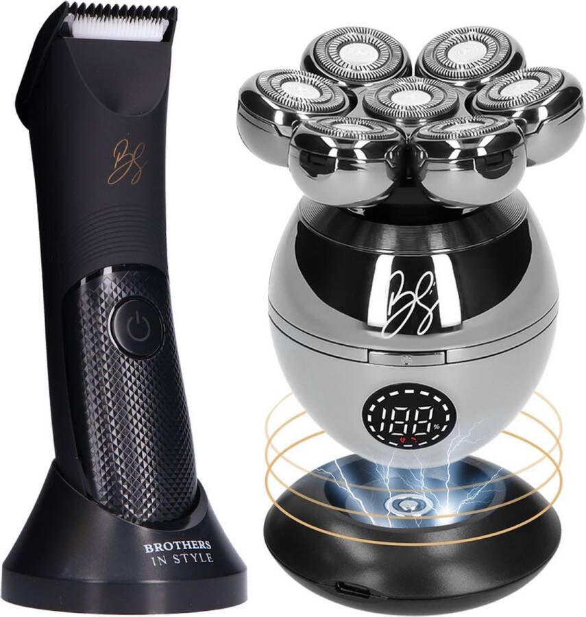 Brothers in Style Skull Shaver Pro & Bodygroomer Mannen – 9-in-1 Scheerapparaat Mannen Head Shaver – Body Trimmer Heren – Snel Glad & Kaal Bundel & Bespaar