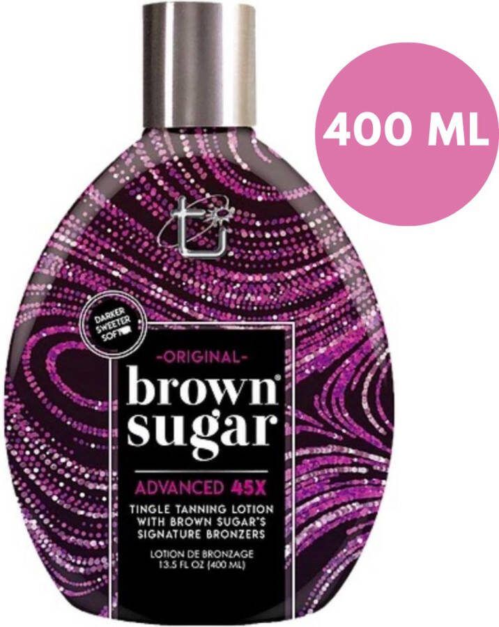Brown Sugar ORIGINAL DARK Zonnebankcreme 45X BRONZER + TINGLE 400 ml Alleen gevorderde tanners