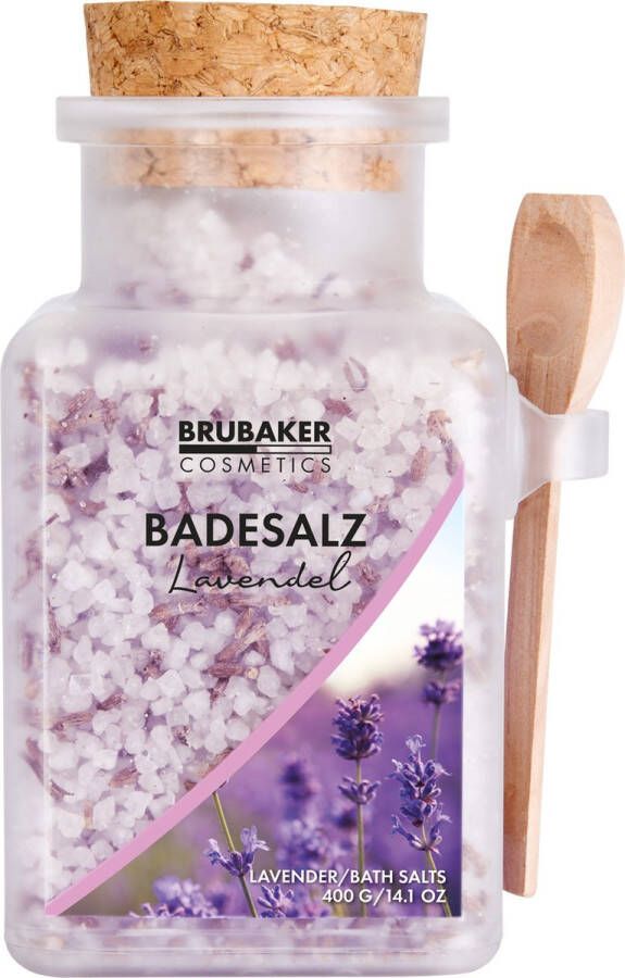 Brubaker Badzout 400 g Lavendelgeur Badtoevoeging met natuurlijke extracten Wellnessbad voor ontspanning recreatie en lichaamsverzorging
