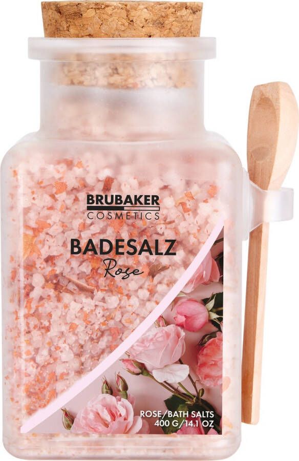 Brubaker Badzout 400 g Rozengeur Badtoevoeging met natuurlijke extracten Wellnessbaden voor ontspanning recreatie en lichaamsverzorging