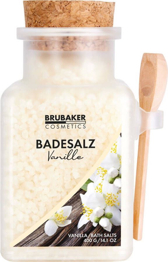 Brubaker Badzout 400 g Vanillegeur Badtoevoeging met natuurlijke extracten Wellnessbad voor ontspanning recreatie en lichaamsverzorging