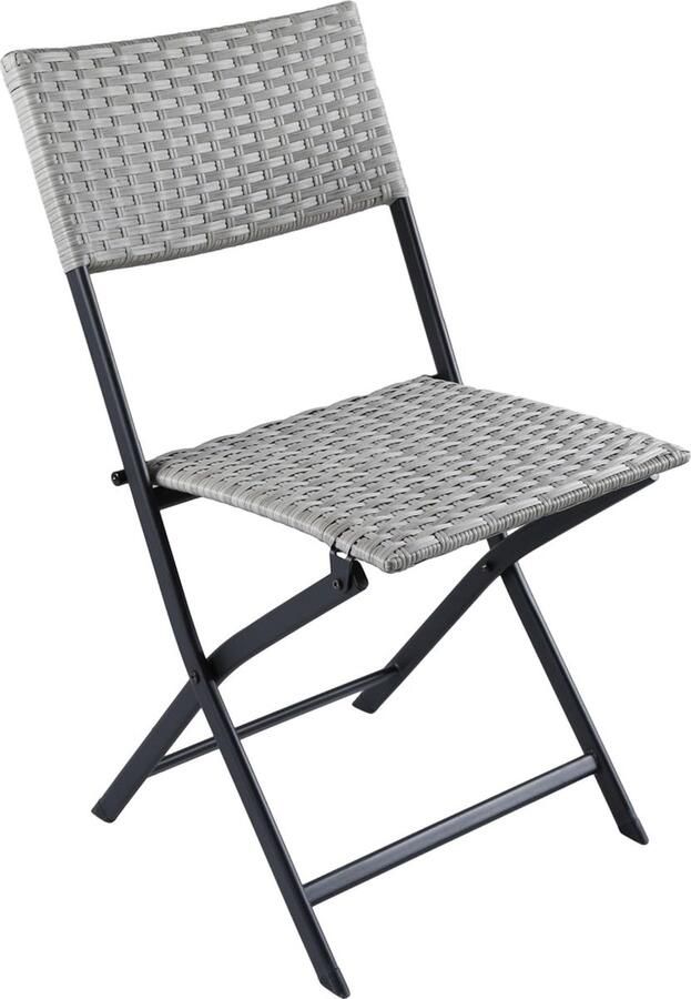 Brubaker Lugano Tuinstoel polyrotan klapstoel weerbestendig en robuust balkonstoel inklapbaar campingstoel voor tuin balkon terras campingstoel grijs beige