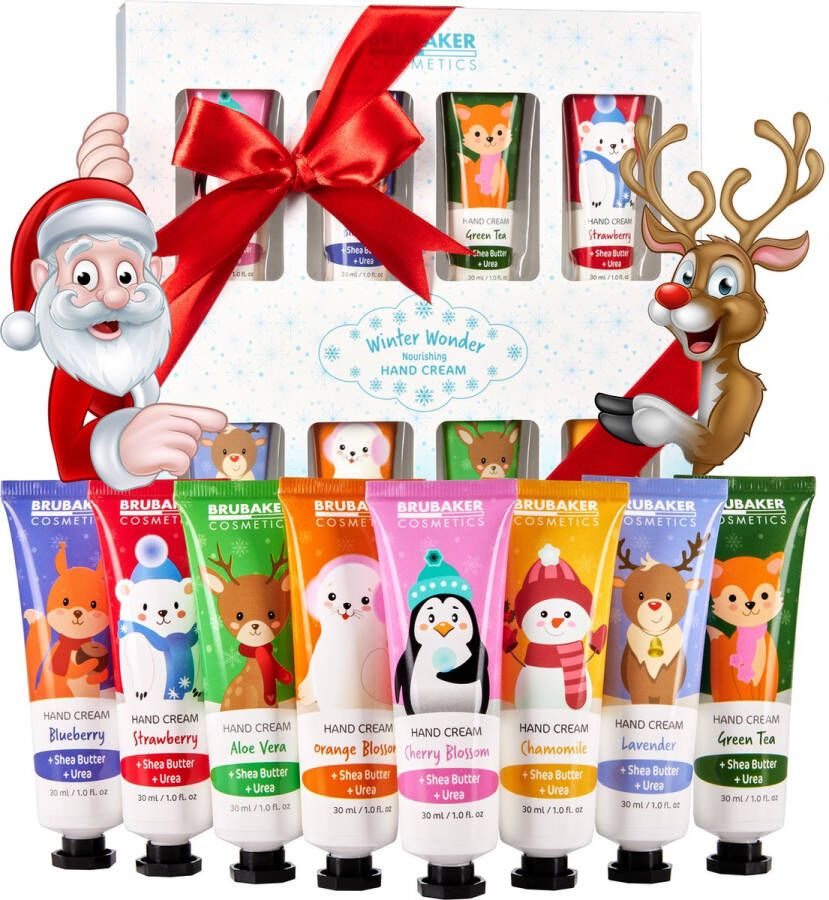 Brubaker Cosmetics Handcrème Winter Wonder Gift Set 8-Delige Verzorgingsset voor Droge Handen Vochtinbren gen de Crème Met Ureum en Sheaboter Kerstverzorgingscrème