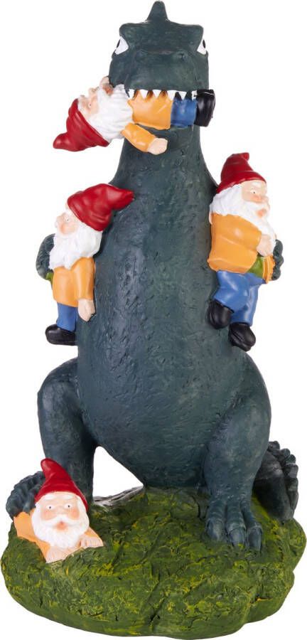 Brubaker Tuinfiguur Draak Eet Tuinkabouters Anti Kabouter Monster Grappig Tuinbeeldje Weerbestendige Decoratie voor Tuin en Camping Tuindecoratie voor Buiten 24 cm hoog