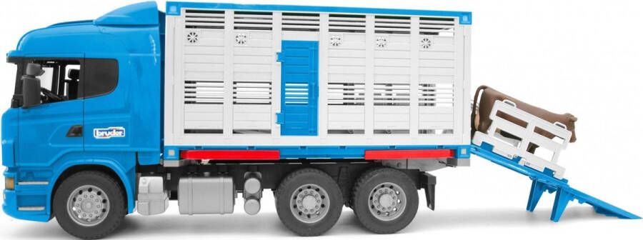 Bruder vrachtwagen scania R series dierentransport met 1 rund