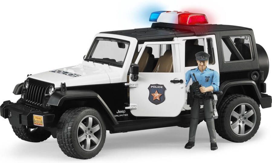 Bruder Jeep Wrangler Unlimited Rubicon politieauto met politieman 1:16 miniatuur auto