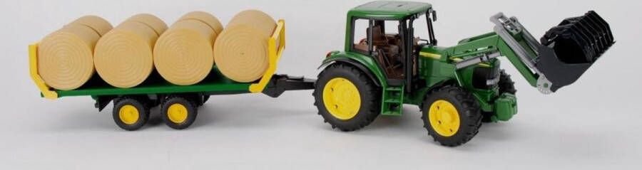 Bruder John deere tractor met balenwagen