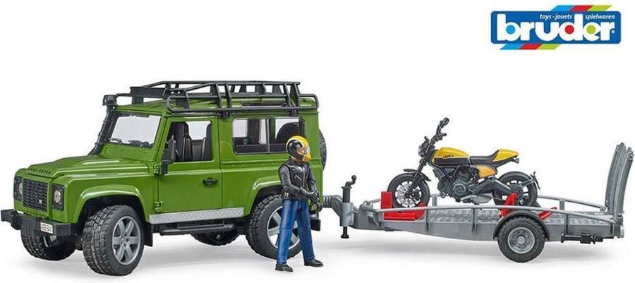 Bruder Land Rover Defender m. Anhäng. +Scrambler Ducati FullThrottle 2589