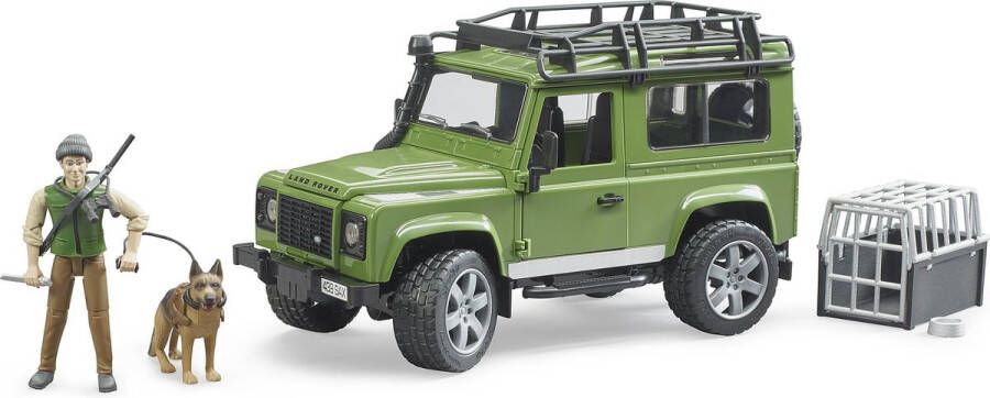 Bruder Land Rover Defender Station Wagon met boswachter en hond van