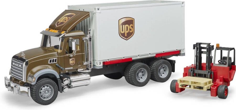 Bruder Mack Granite UPS met vorkheftruck 1:16 Logistiek