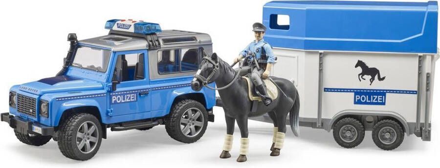 Bruder Politievoertuig met Paardentrailer paard + politieagent