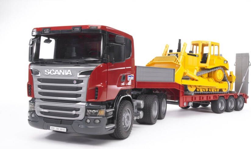 Bruder Scania met oplegger en CAT bulldozer 1:16 Logistiek