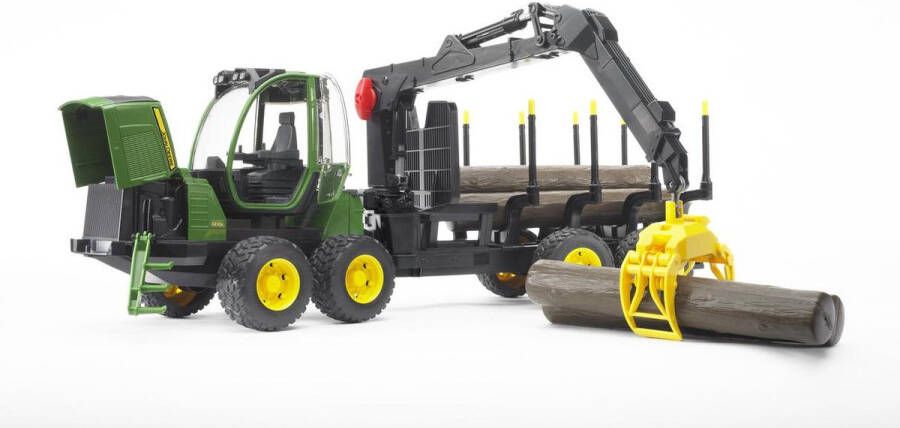 Bruder JD 1210E forwarder + 4 boomstammen en houtgrijper 1:16 Landbouw