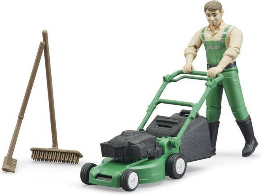 Bruder Tuinman met grasmaaier en accessoires van