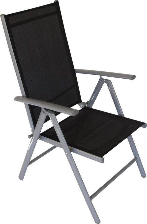 Brulo Opklapbare tuinstoelen aluminium 4 stuks- zwart