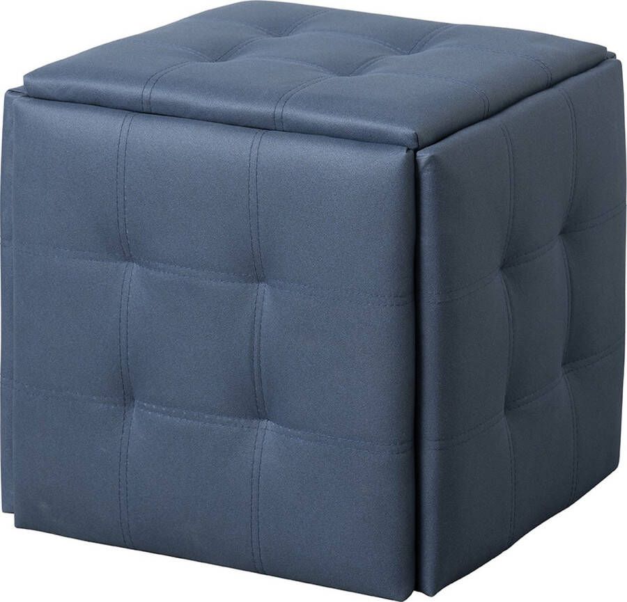 Brulo – ottoman 5 in 1 poef – stoel – 5 stoelen – blauw– met wielen
