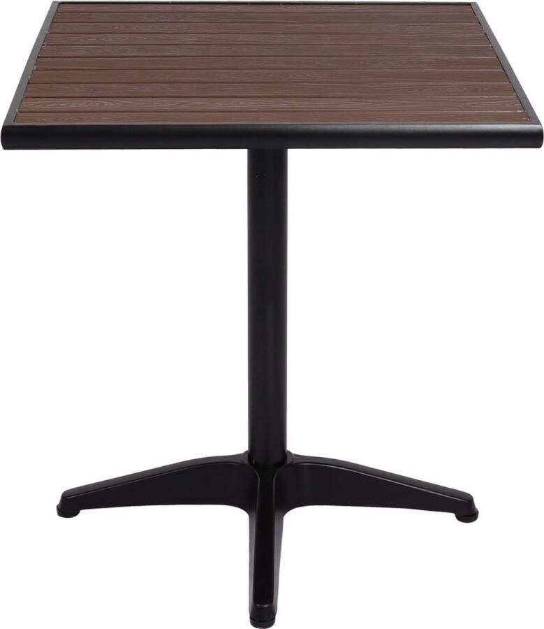 Brulo tuintafel balkontafel bistrotafel bijzettafel aluminium PE -donkerbruin