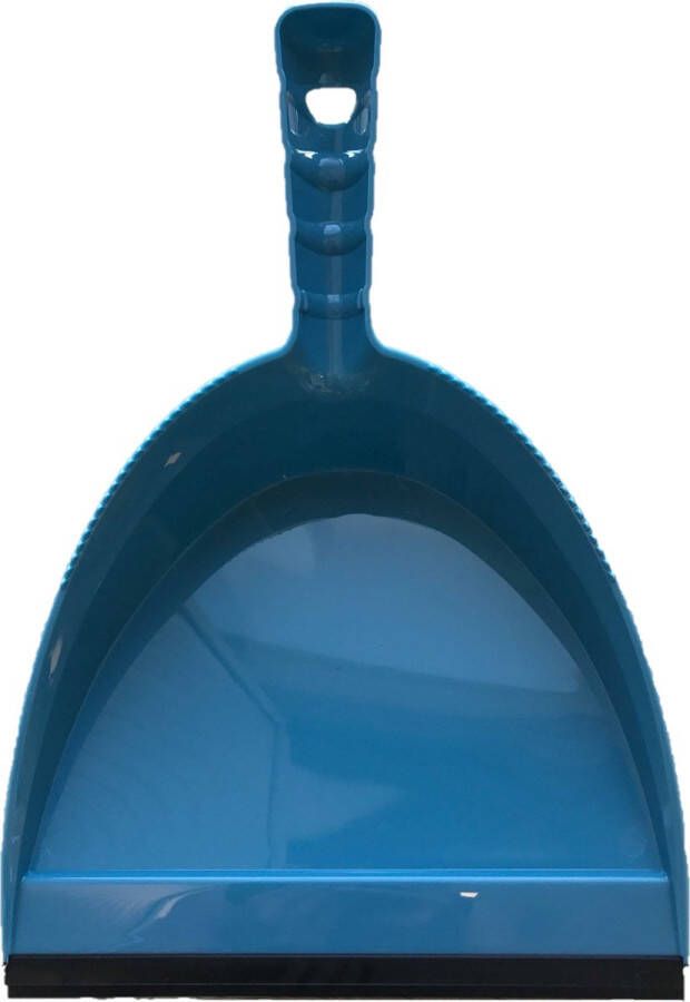 Merkloos Kunststof blauw stofblik met lip voor binnen 25 x 20 cm Stoffer en blik