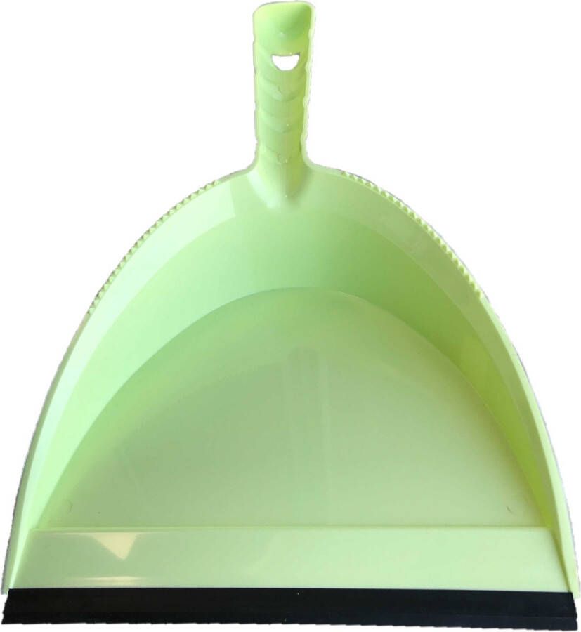 Merkloos Kunststof groen stofblik met lip voor binnen 25 x 20 cm Stoffer en blik