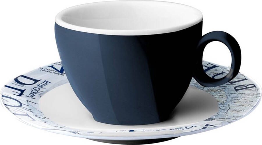 Brunner Blue Ocean Espresso Kop en Schotel 10cl Hoogwaardig melamine Breukbestendig
